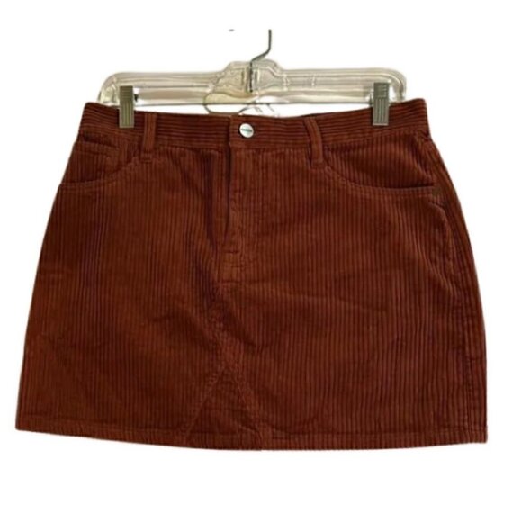 Sanctuary Mini Skirt Denim Corduroy Fabric Front & Back Pockets Rustic W 29 NWT - Picture 4 of 7